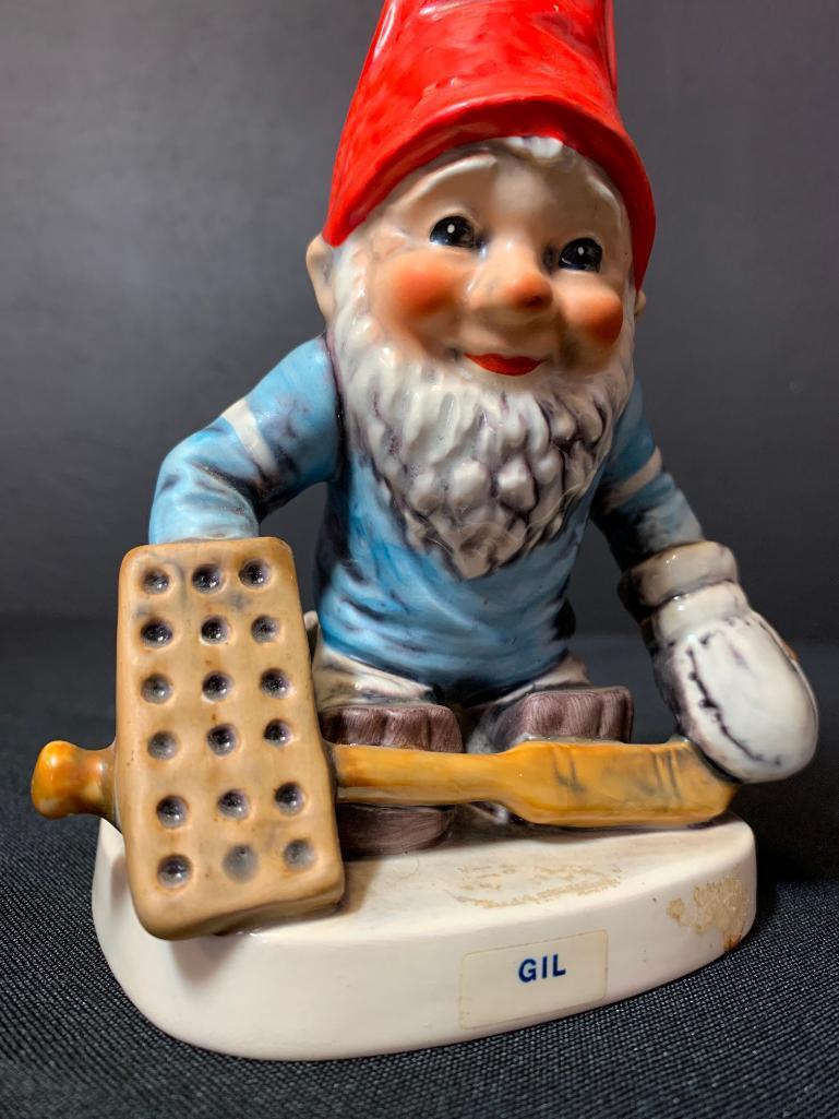 Vintage German Hummel Co-Boy Gnomes "Gil The Hockey Player". This is 8" Tall