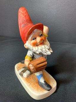 Vintage German Hummel Co-Boy Gnomes "Pat The Baseball Pitcher". This is 8" Tall