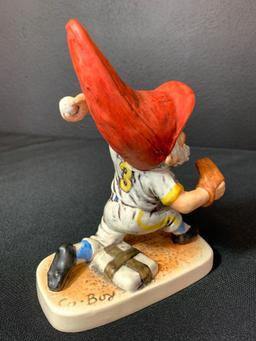 Vintage German Hummel Co-Boy Gnomes "Pat The Baseball Pitcher". This is 8" Tall