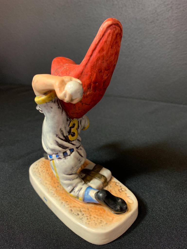 Vintage German Hummel Co-Boy Gnomes "Pat The Baseball Pitcher". This is 8" Tall