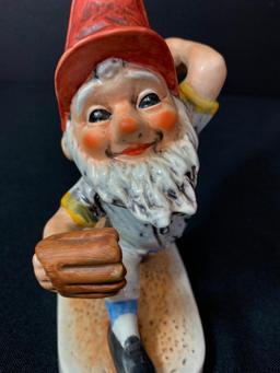 Vintage German Hummel Co-Boy Gnomes "Pat The Baseball Pitcher". This is 8" Tall