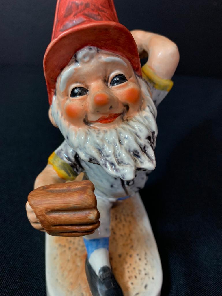 Vintage German Hummel Co-Boy Gnomes "Pat The Baseball Pitcher". This is 8" Tall