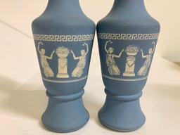 Pair of Greek Style Painted Glass Vases. They are 6" Tall