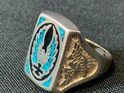 Men's Ring w/Turquoise Accents. Size 11