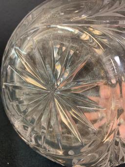 7" T x 7" in Diameter Etched Crystal Vase