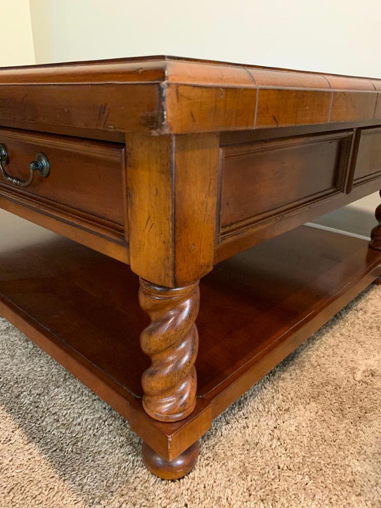 Oversized Wood Coffee Table by Hooker Furniture. This is 20" T x 53" W x 39" D