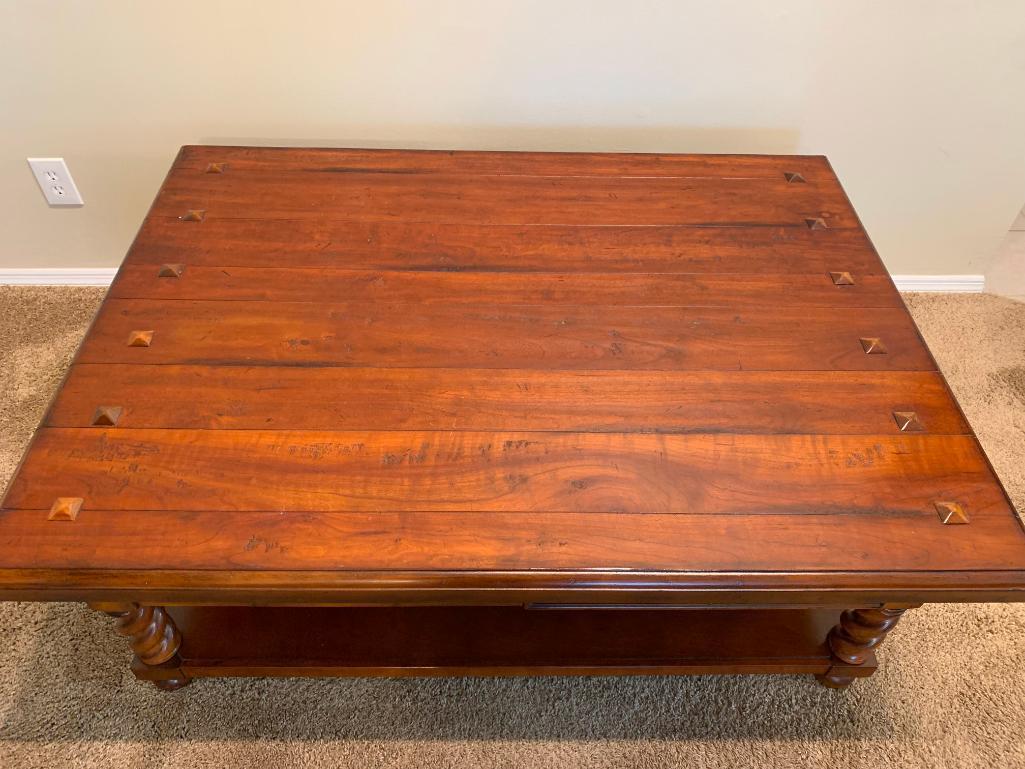 Oversized Wood Coffee Table by Hooker Furniture. This is 20" T x 53" W x 39" D