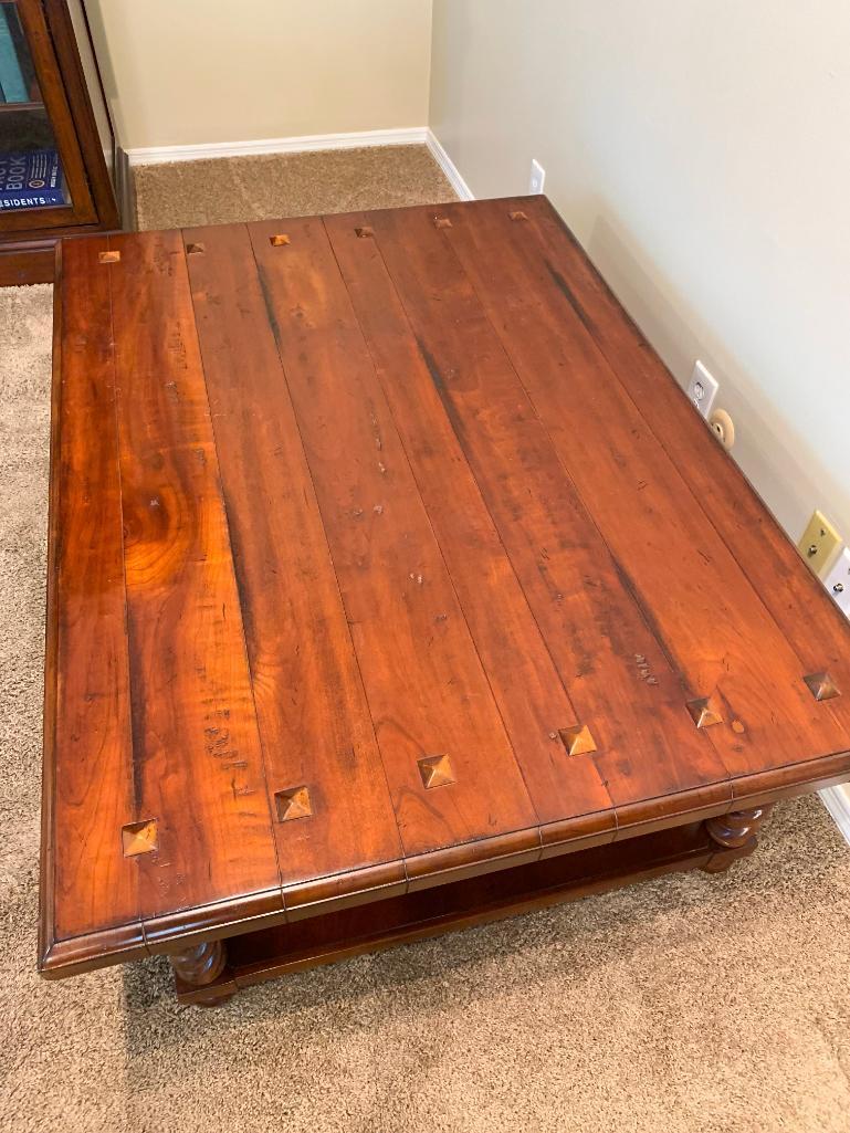 Oversized Wood Coffee Table by Hooker Furniture. This is 20" T x 53" W x 39" D