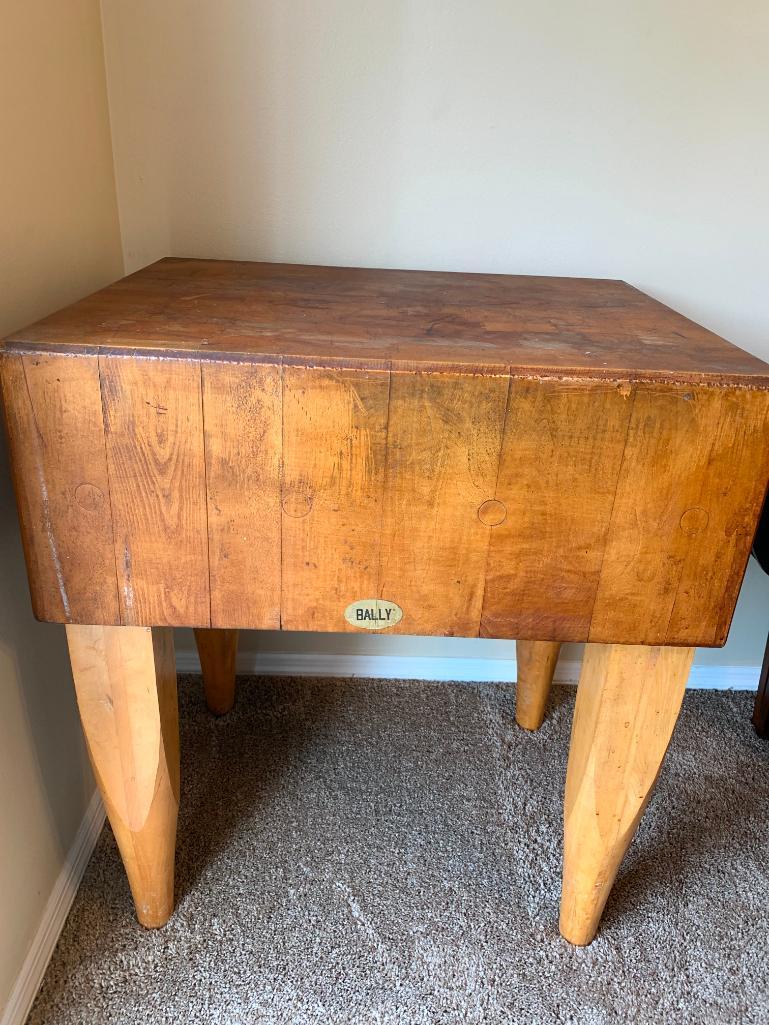 Solid Maple Bally Wood Butcher Block. This is 33" T x 34" W x 24" D