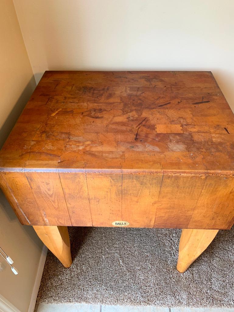 Solid Maple Bally Wood Butcher Block. This is 33" T x 34" W x 24" D