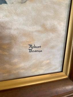 28" x 52" Framed Original Oil on Board by Robert Boares