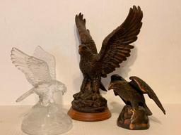 Set of 3 Eagles. The Largest is 12" Tall