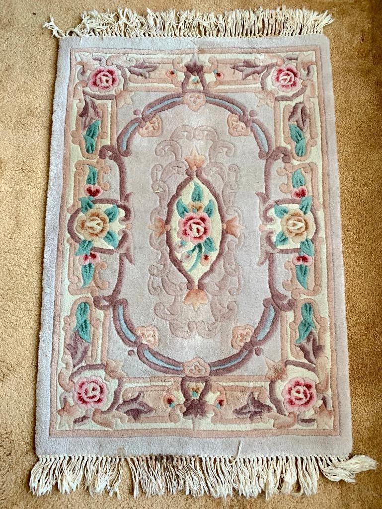 30" x 50" Hand Hooked Area Rug. Has Stains - As Pictured