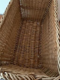 Very Nice Wicker Laundry Basket. This is 11" T x 27" W x 15" D