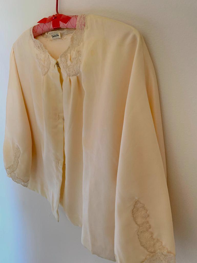 Vintage Ladies Christian Dior Bed Jacket Size S