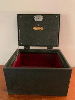 Vintage Mellink Fire Proof Safe w/Key. This is Very Heavy. 8" T x 15" W x 12" D