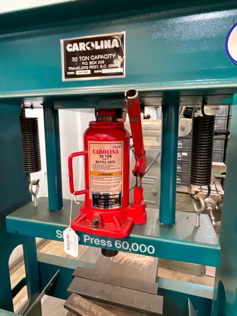 Carolina 60,000 Arbor Press, 20 Ton Bottle Jack is on it