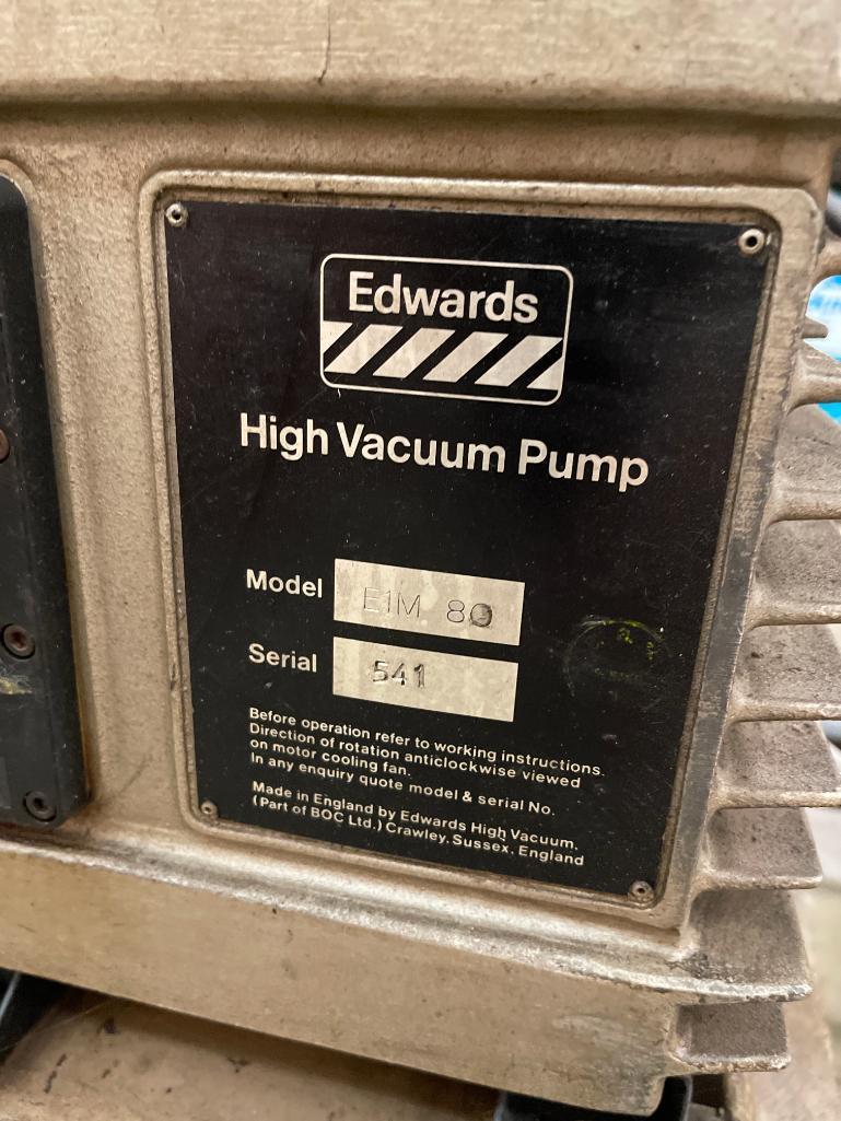 Pair Edwards, E80 Vacuum Pumps in Tandem, Tortal of 120 CFM