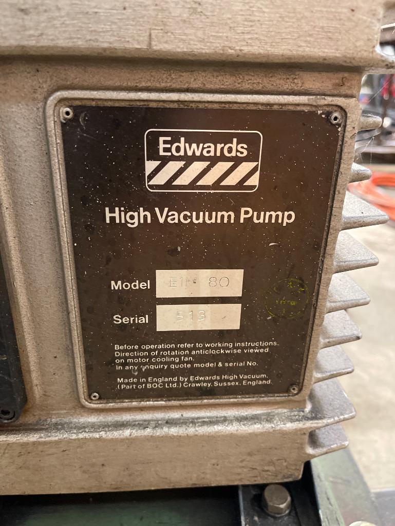 Pair Edwards, E80 Vacuum Pumps in Tandem, Tortal of 120 CFM