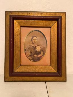 17" x 14" Antique Framed Mother & Child Photo