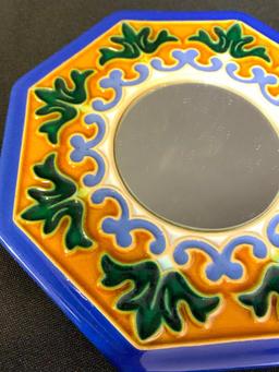 6.5" Wide Decorative Ceramic Mirror