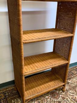 Wicker 4 Shelf Stand. This is 76" T x 30" W x 16" D