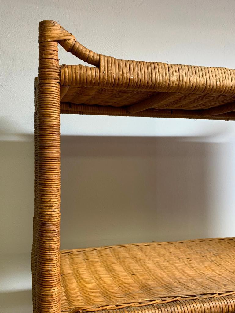 Wicker 4 Shelf Stand. This is 76" T x 30" W x 16" D