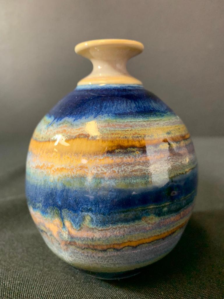 5" Handmade Original Pottery Vase. Signed by Artist '82