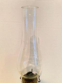 21" Antique Glass Oil Lamp. Very Pretty