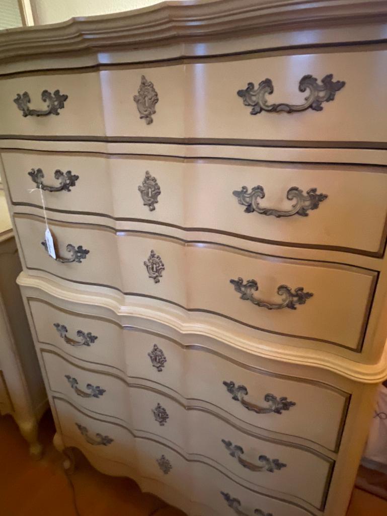 Chest of Drawers w/6 Drawers. This is 53" T x 37" W x 21" D. This has Scrapes and Scuffs