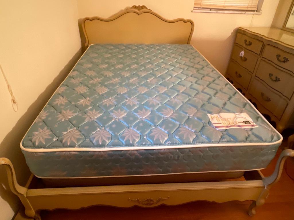 Double Size Bedframe w/Mattress and Box Springs. Mattress is a Serta Perfect Sleeper