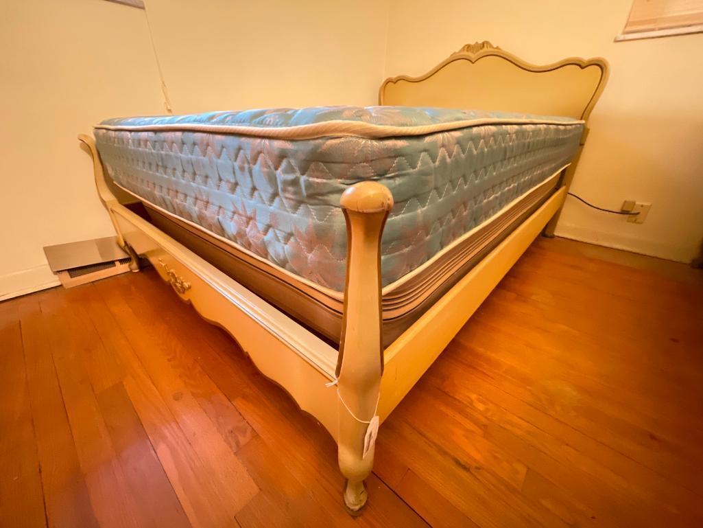 Double Size Bedframe w/Mattress and Box Springs. Mattress is a Serta Perfect Sleeper