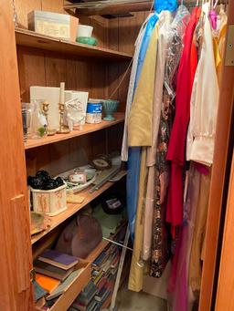 Contents of Basement Closet (Next to Bathroom) Incl Clothes, Planters, Books & More - As Pictured