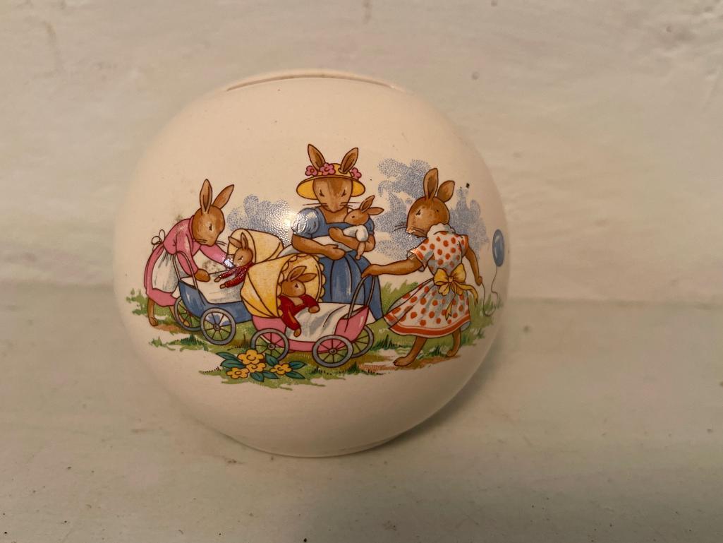 Royal Doulton Bunikins Porcelain, Painted Bank as Pictured, Just Over 3" Tall