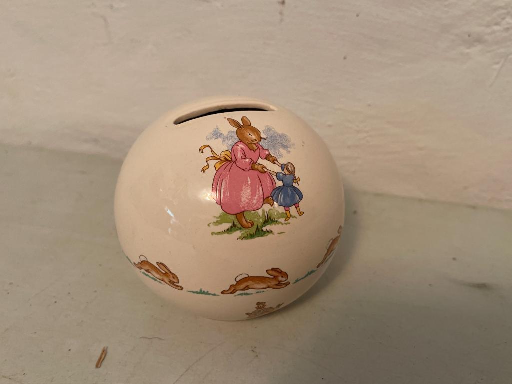 Royal Doulton Bunikins Porcelain, Painted Bank as Pictured, Just Over 3" Tall