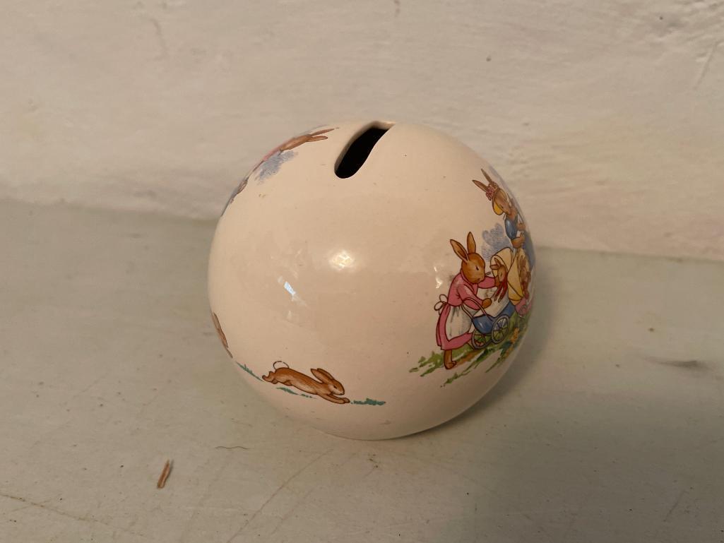 Royal Doulton Bunikins Porcelain, Painted Bank as Pictured, Just Over 3" Tall