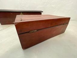 Pair of Antique, Wood Jewelry Boxes as Pictured