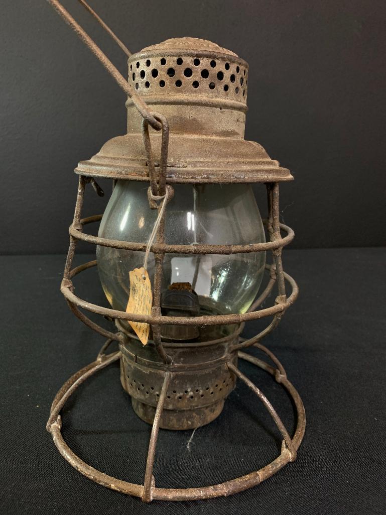 10" Antique Adams & Westlake B & O Railroad Lantern Clear Globe