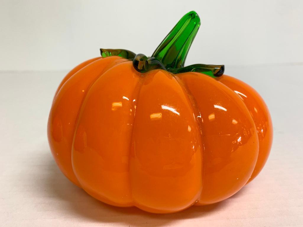 3" x 5" Blown Glass Pumpkin