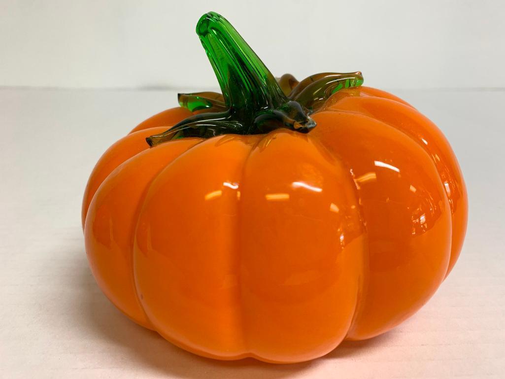 3" x 5" Blown Glass Pumpkin