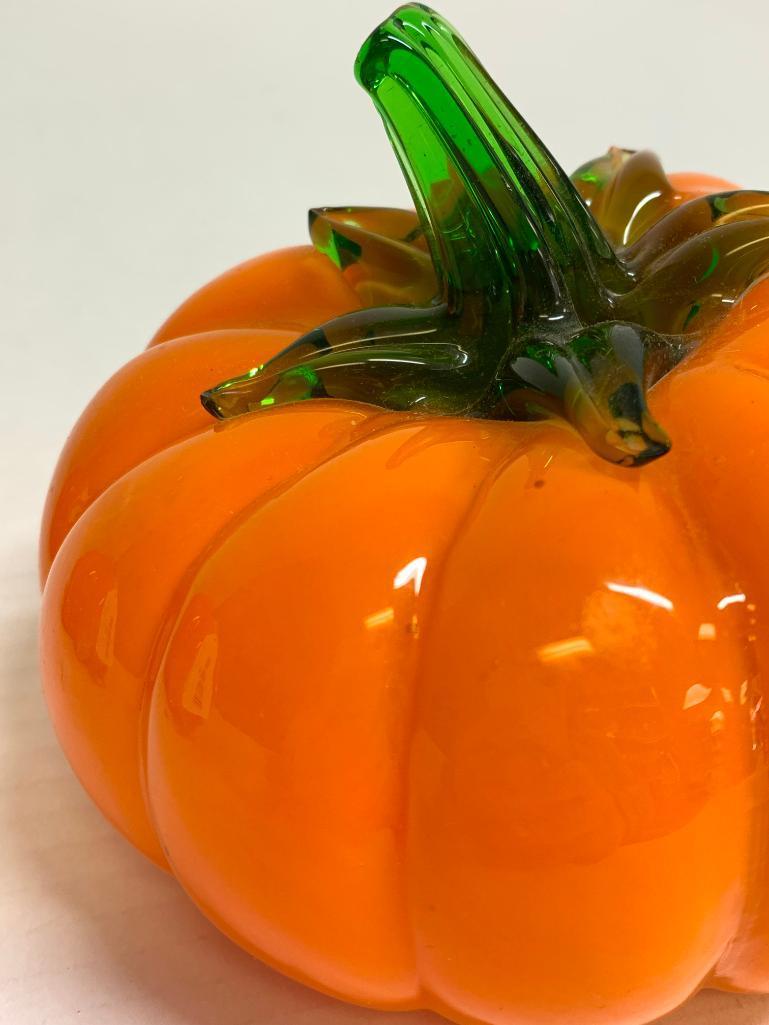 3" x 5" Blown Glass Pumpkin