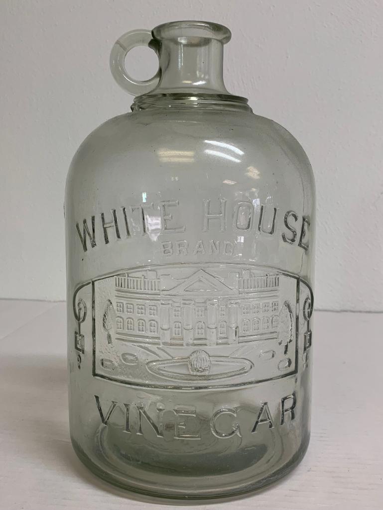 11" Vintage White House Vinegar Glass Jug