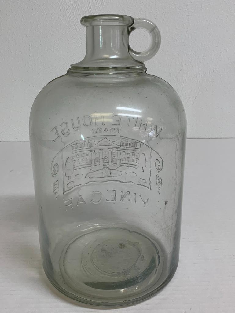 11" Vintage White House Vinegar Glass Jug