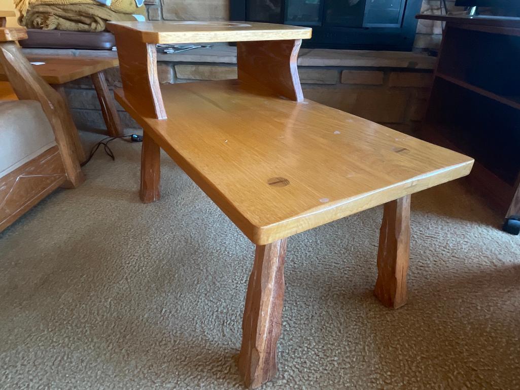 Vintage Ranch Oak Side Table. This is 21" T x 17.5" W x 32" D