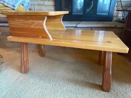 Vintage Ranch Oak Side Table. This is 21" T x 17.5" W x 32" D