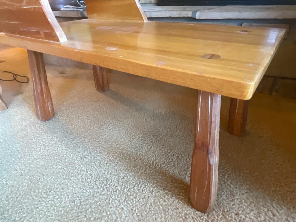 Vintage Ranch Oak Side Table. This is 21" T x 17.5" W x 32" D