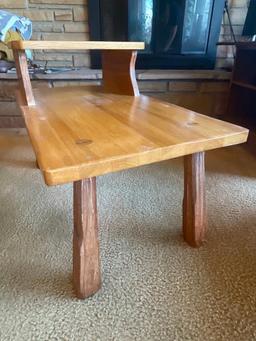 Vintage Ranch Oak Side Table. This is 21" T x 17.5" W x 32" D