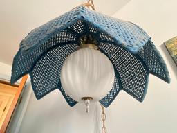 Vintage Wicker Hanging Lamp.