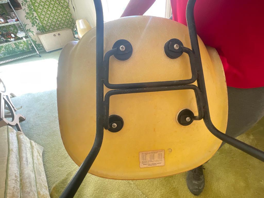 Retro Fiberglass Herman Miller Chair with Metal Legs as Pictured