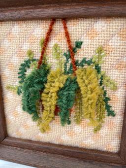 Pair of Needlepoint Artwork. They are 6.5" x 6.5"